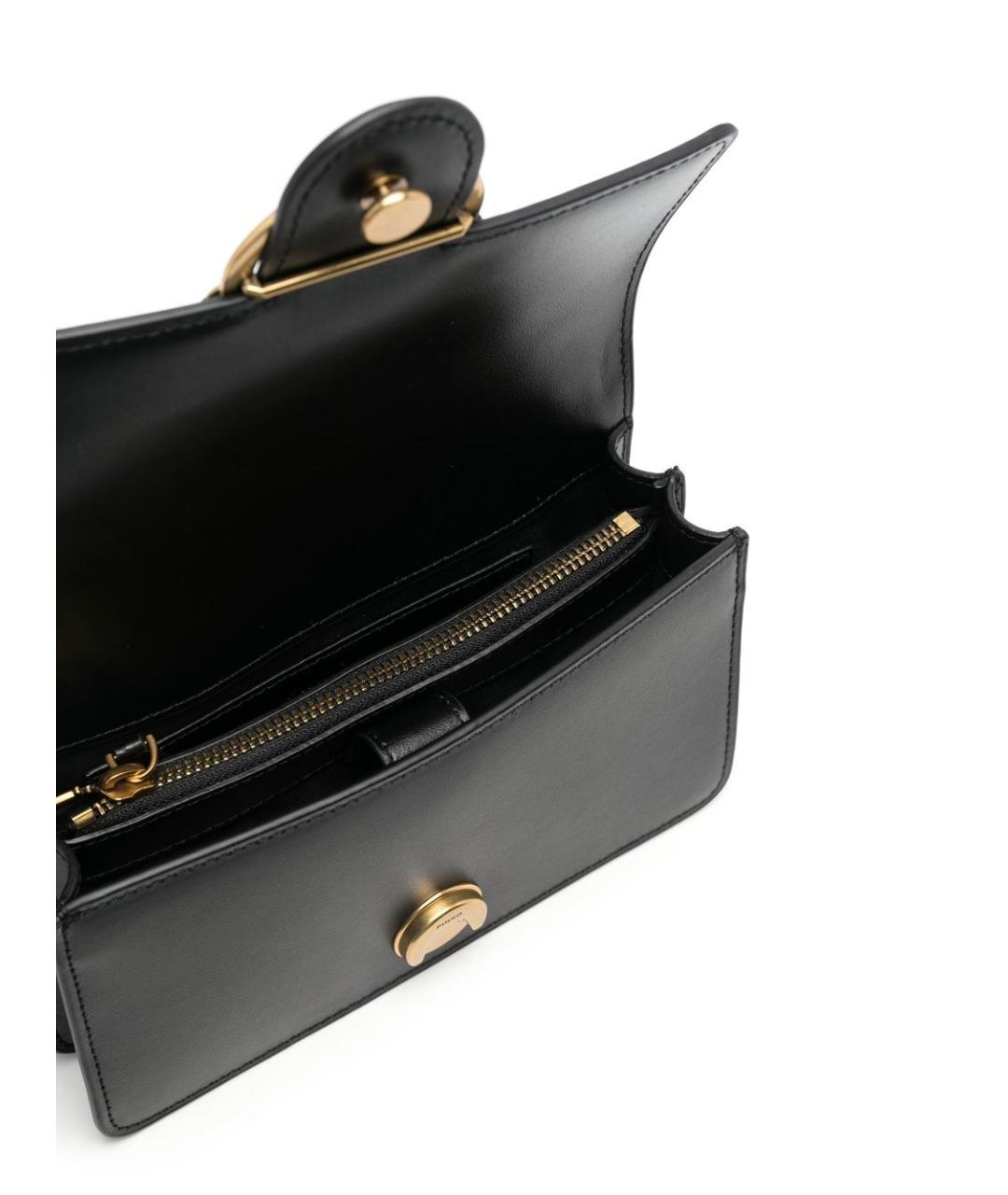 PINKO Черная кожаная сумка через плечо, фото 5