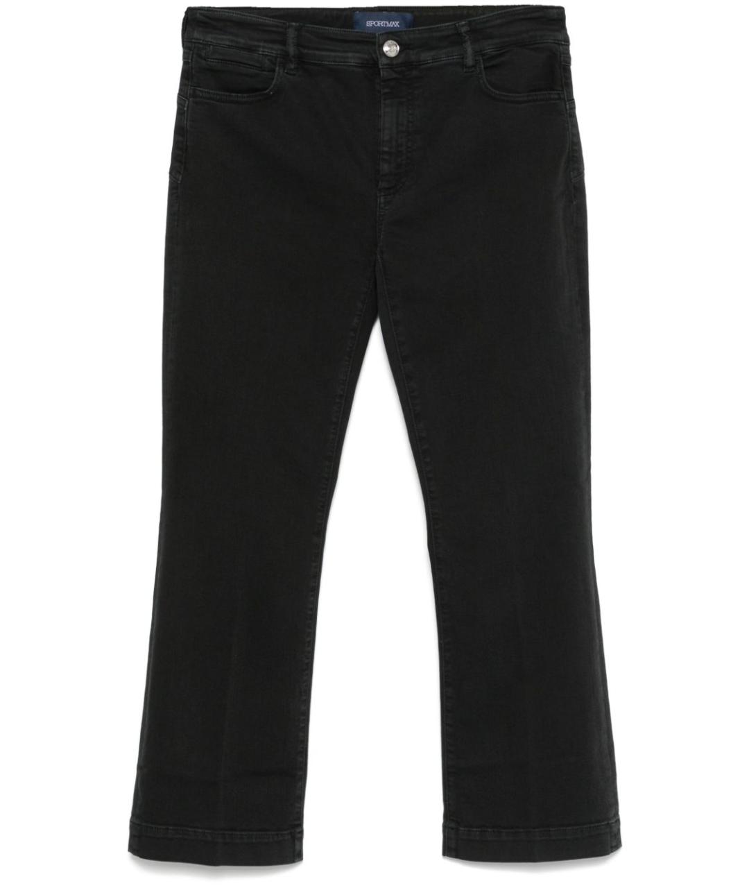 SPORTMAX Черные хлопковые прямые джинсы, фото 1