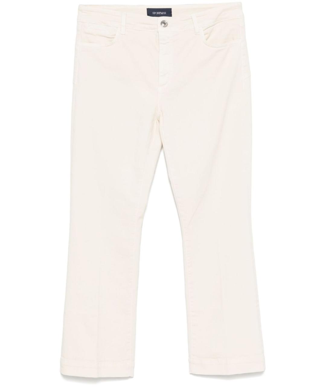 SPORTMAX Бежевые хлопковые прямые джинсы, фото 1