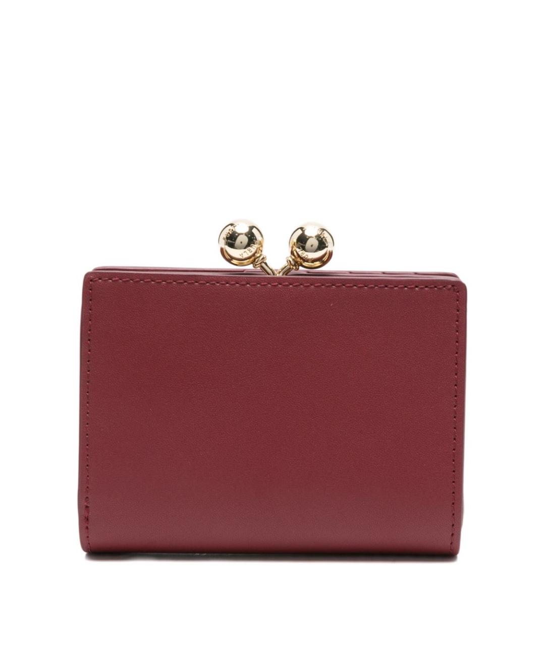 FURLA Бордовый кожаный кошелек, фото 3