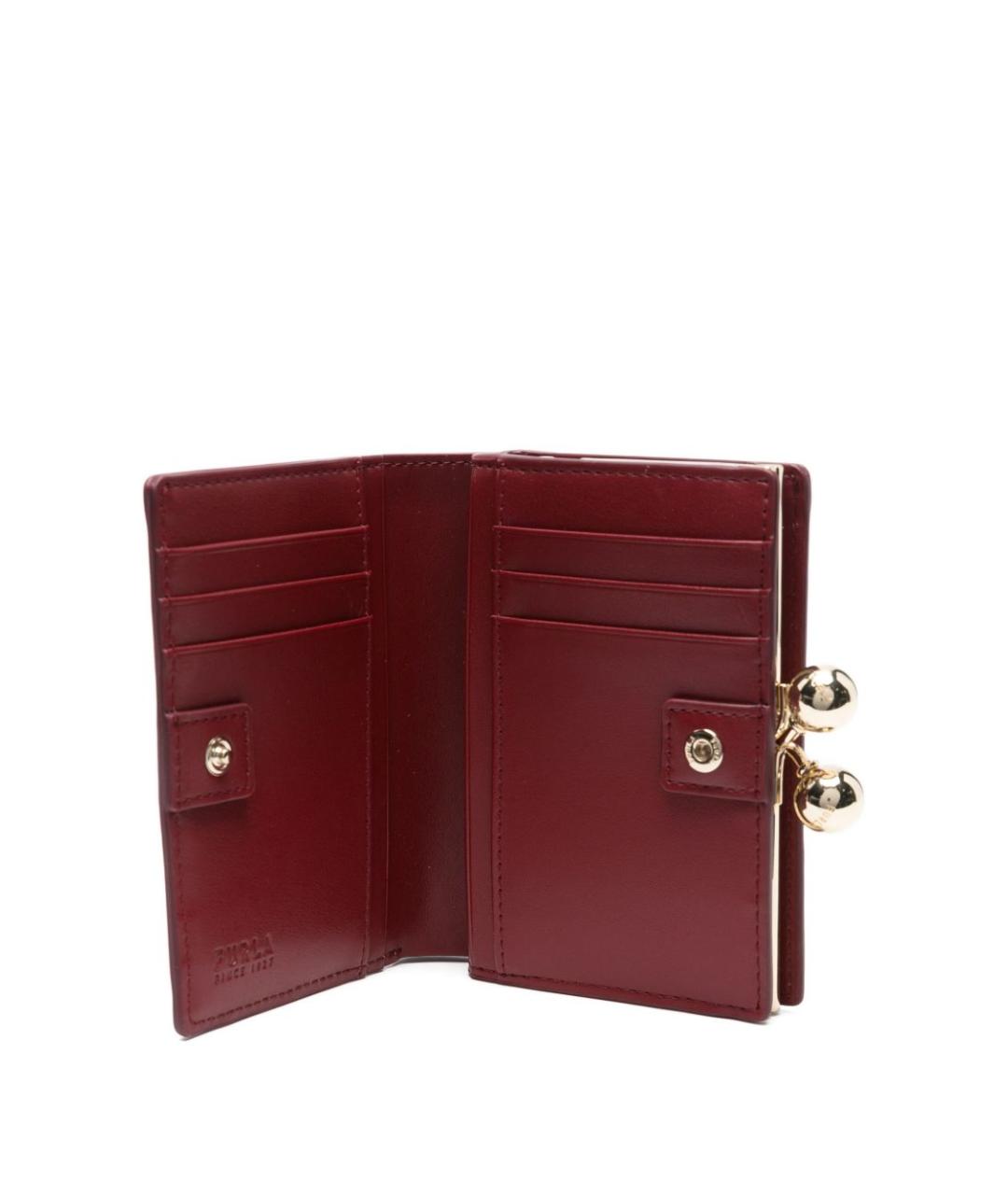 FURLA Бордовый кожаный кошелек, фото 2