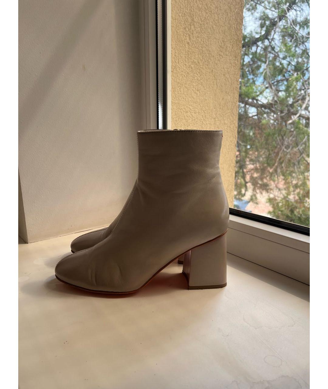 SANTONI Бежевые кожаные ботильоны, фото 3