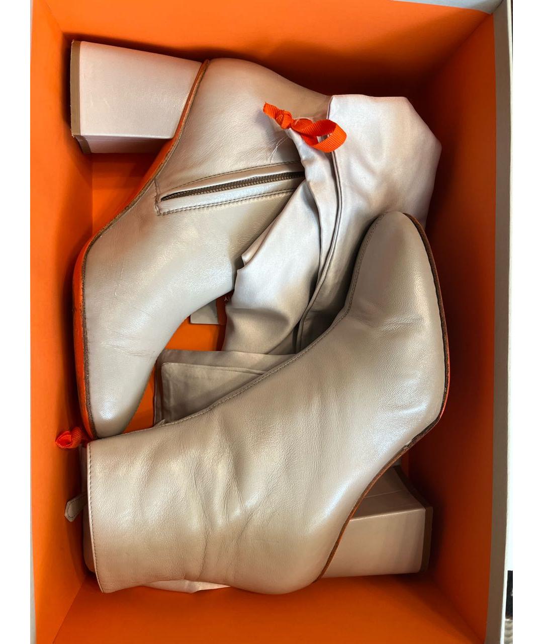 SANTONI Бежевые кожаные ботильоны, фото 7