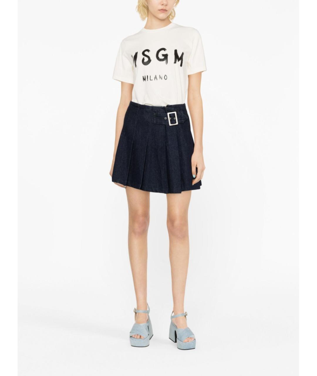 MSGM Белая хлопковая футболка, фото 2