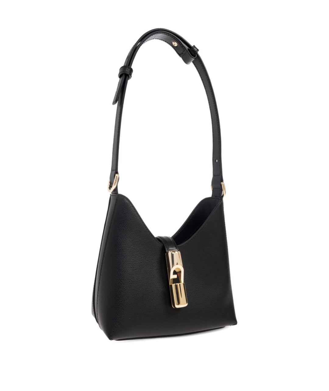 FURLA Черная кожаная сумка через плечо, фото 4