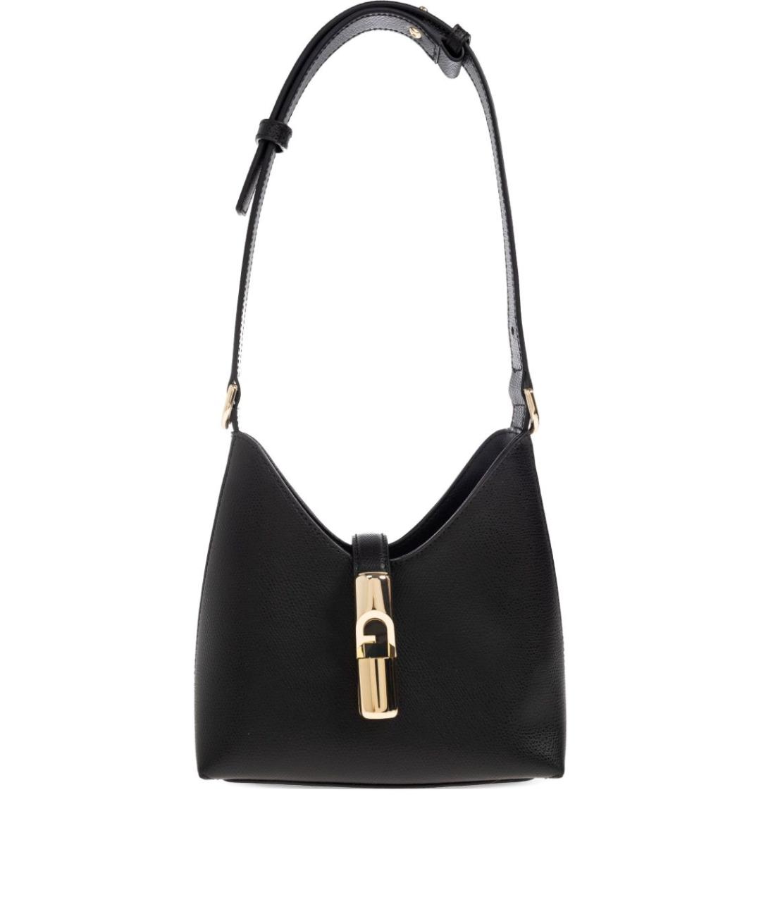 FURLA Черная кожаная сумка через плечо, фото 1