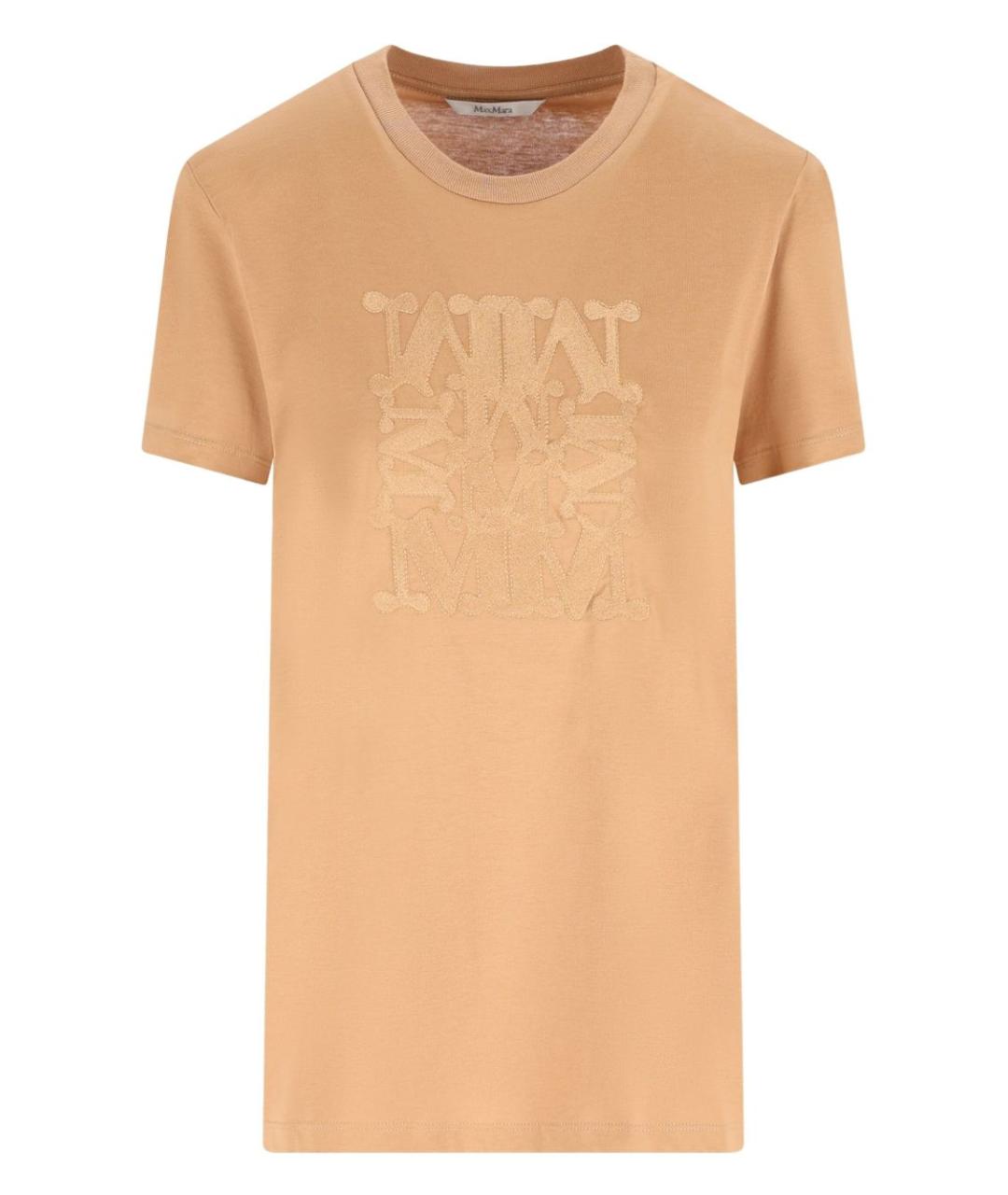 MAX MARA Бежевая хлопковая футболка, фото 1