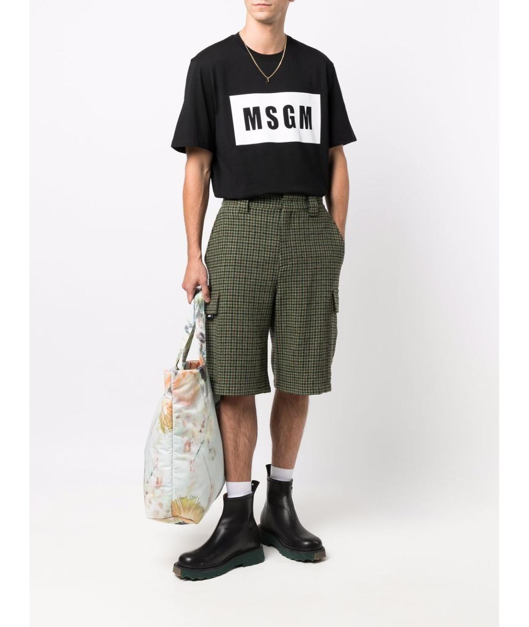 MSGM Черная хлопковая футболка, фото 5