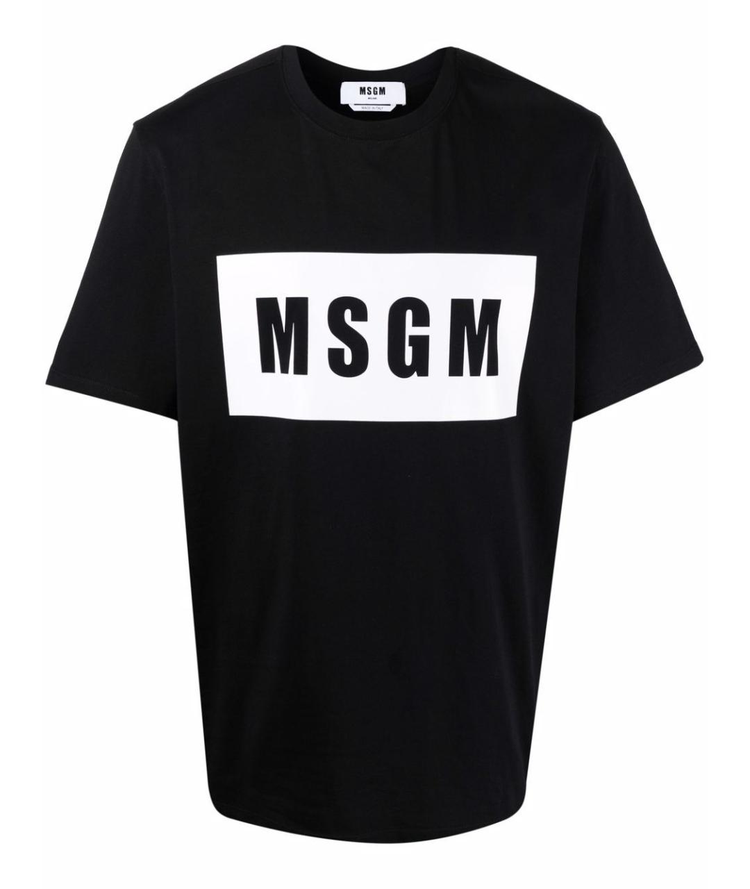 MSGM Черная хлопковая футболка, фото 1
