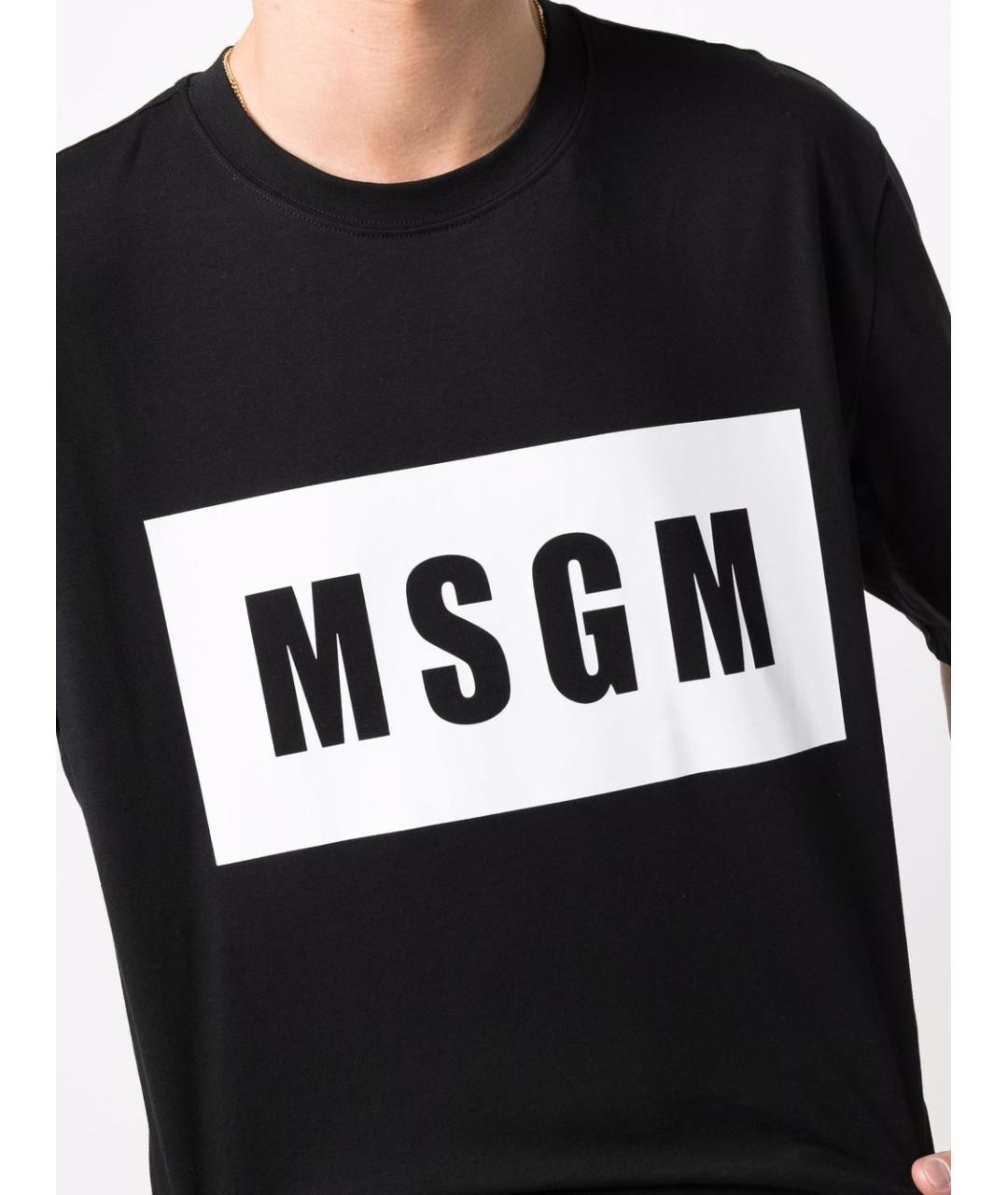 MSGM Черная хлопковая футболка, фото 2