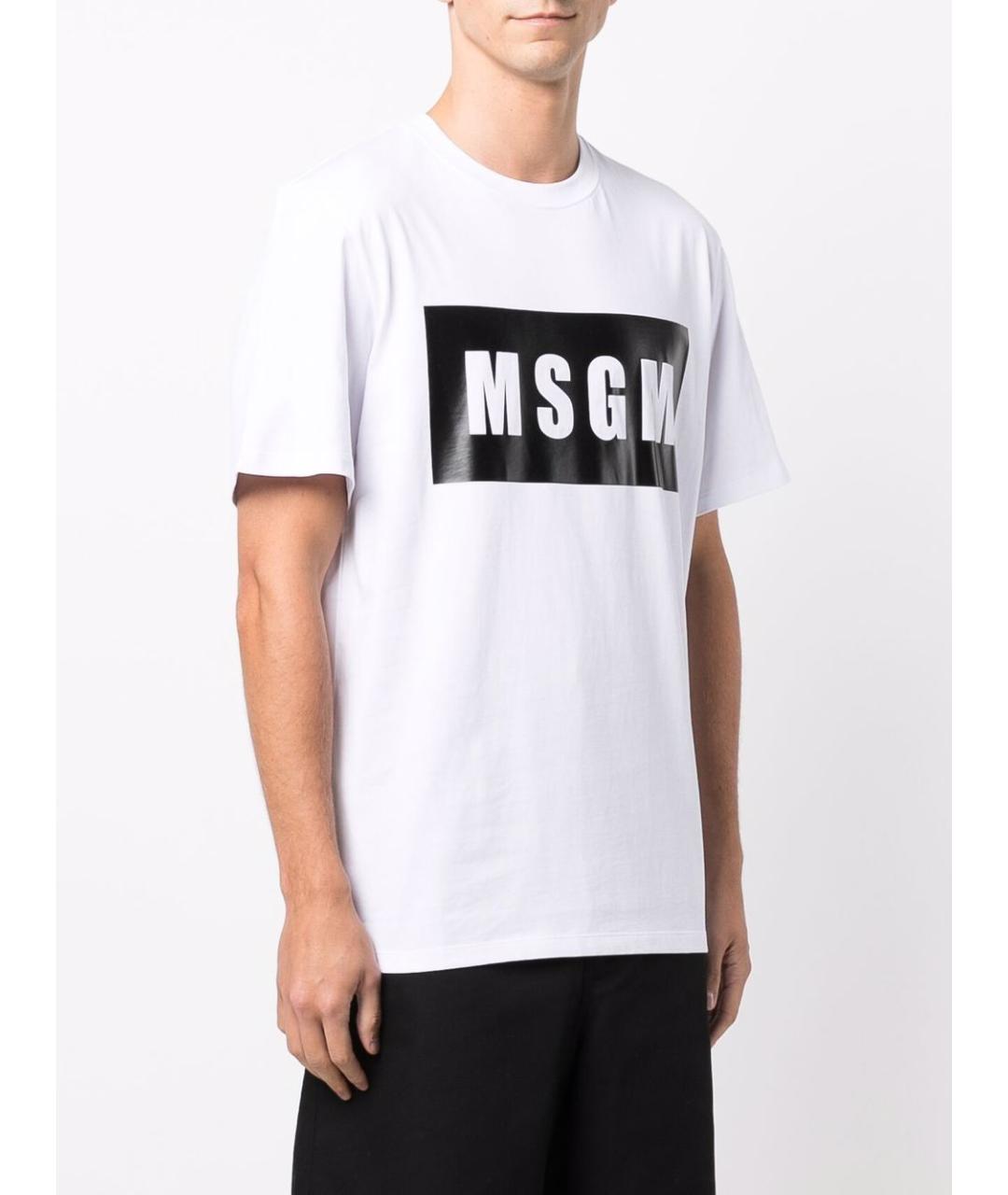 MSGM Белая хлопковая футболка, фото 3