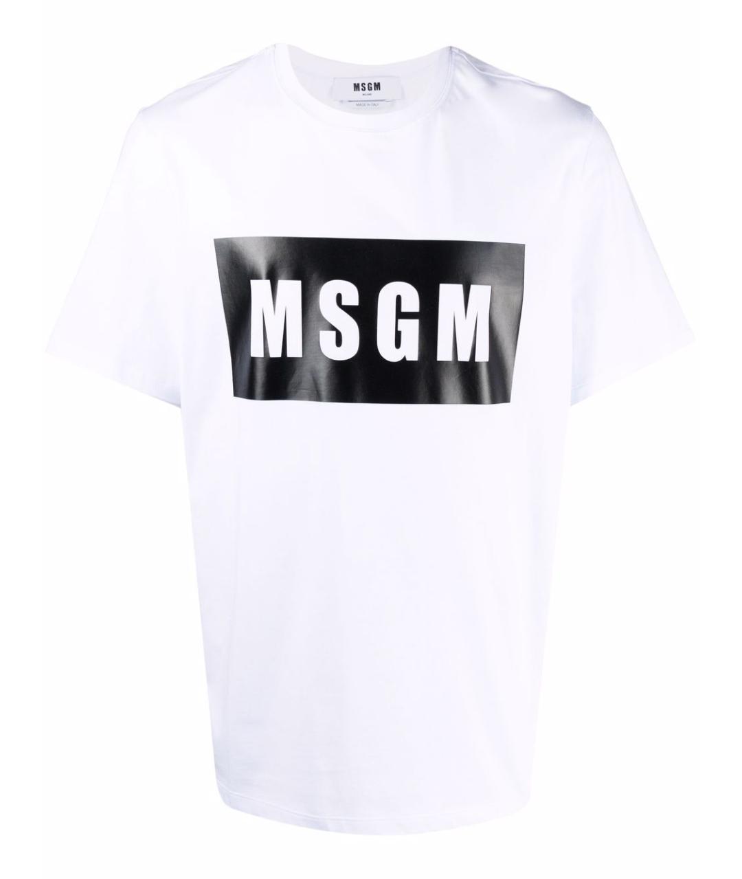 MSGM Белая хлопковая футболка, фото 1