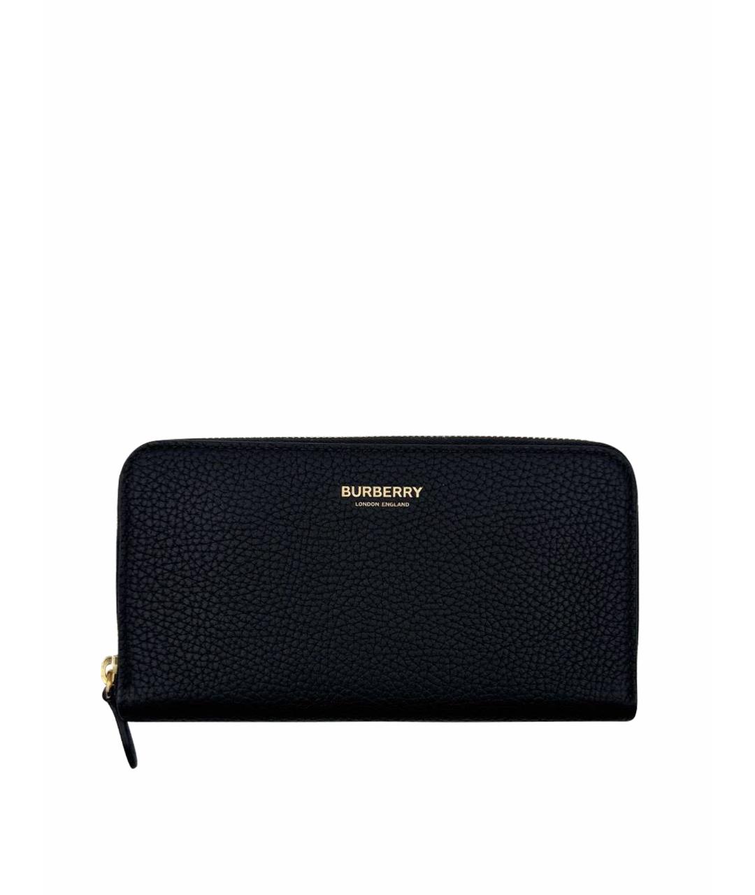 BURBERRY Черный кожаный кошелек, фото 1