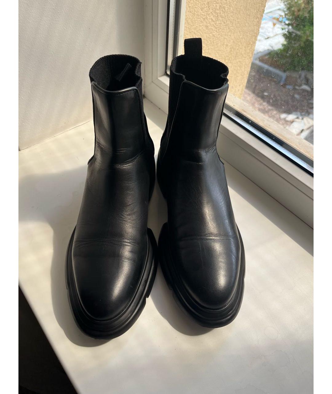 ARMANI COLLEZIONI Черные кожаные полусапоги, фото 2