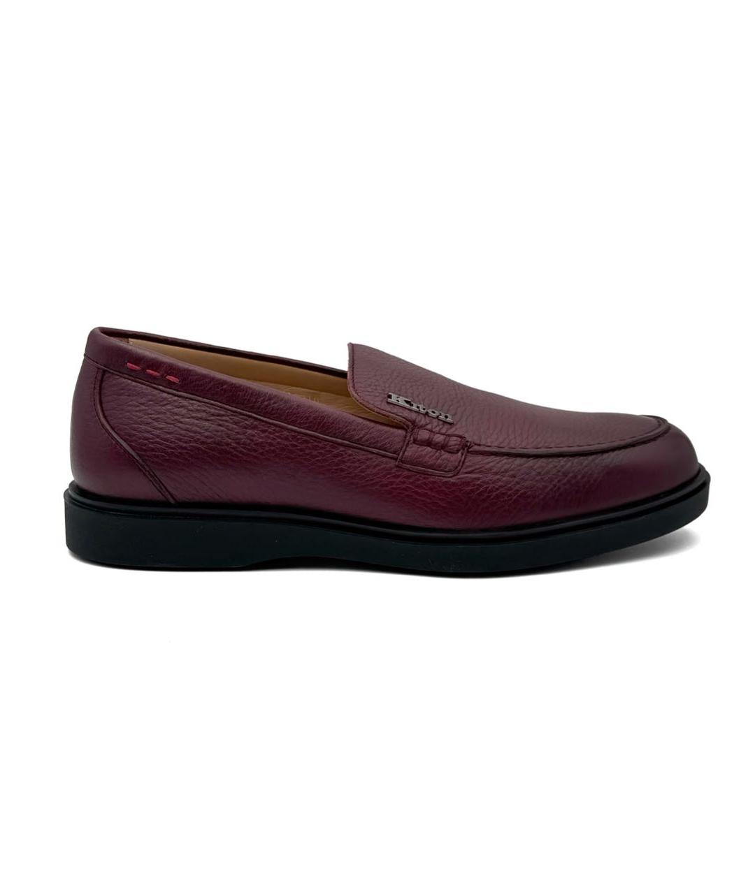KITON Бордовые кожаные лоферы, фото 1
