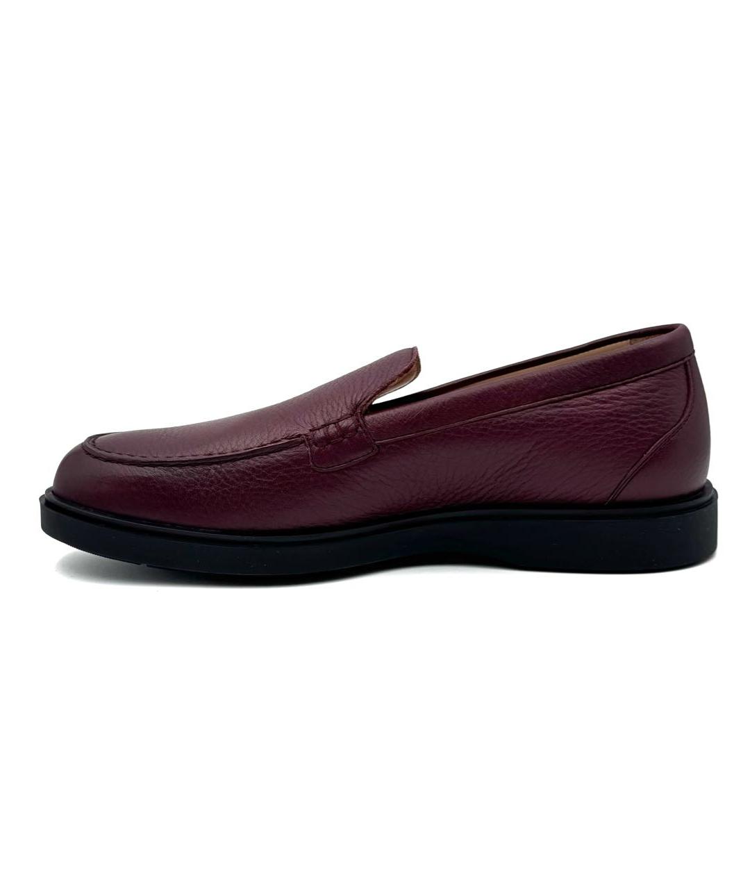 KITON Бордовые кожаные лоферы, фото 5