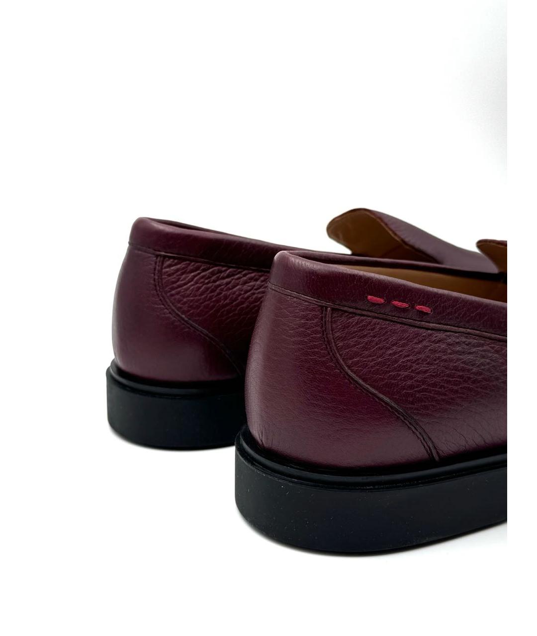KITON Бордовые кожаные лоферы, фото 4