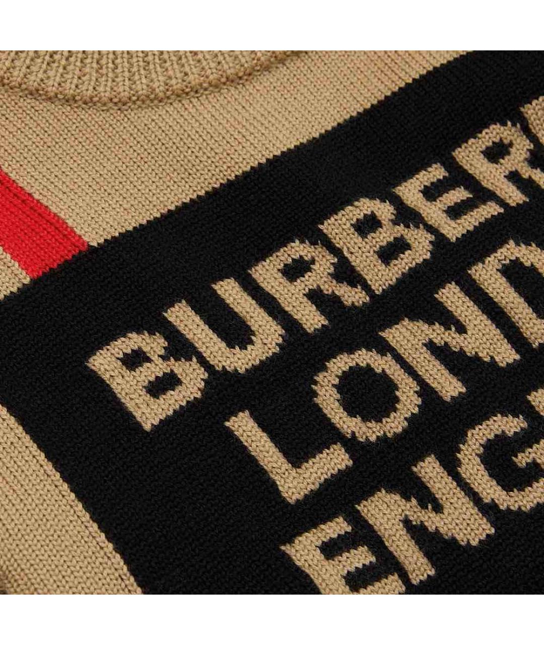BURBERRY Коричневый шерстяной джемпер / свитер, фото 2
