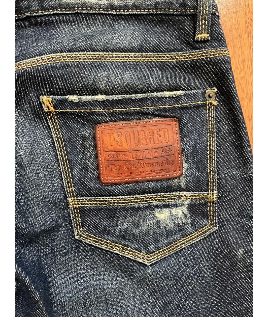 DSQUARED2 Синие хлопковые прямые джинсы, фото 5