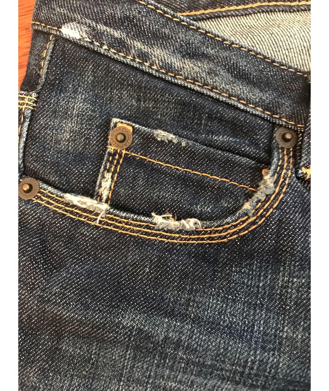 DSQUARED2 Синие хлопковые прямые джинсы, фото 2