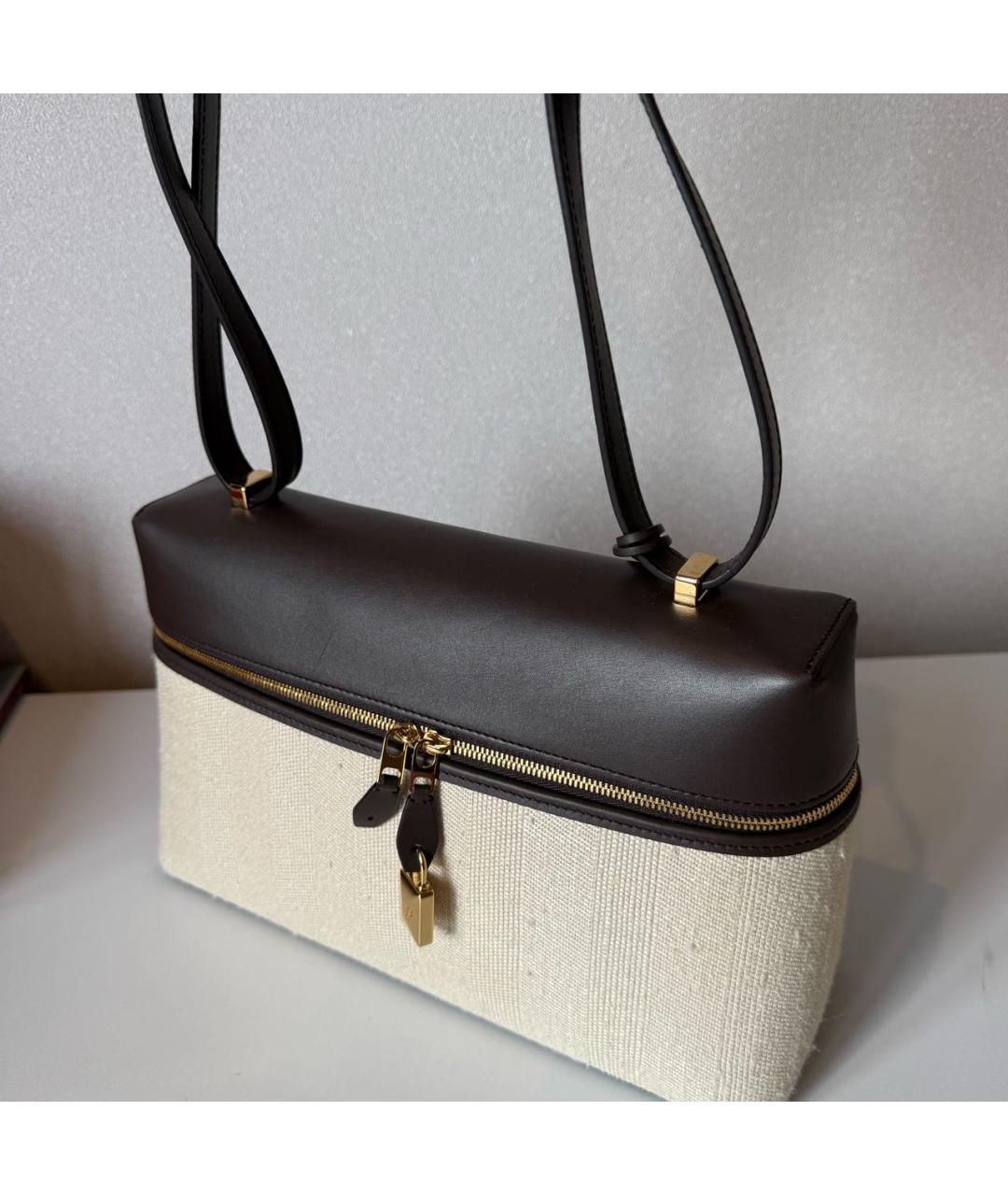 LORO PIANA Коричневая кожаная сумка через плечо, фото 2