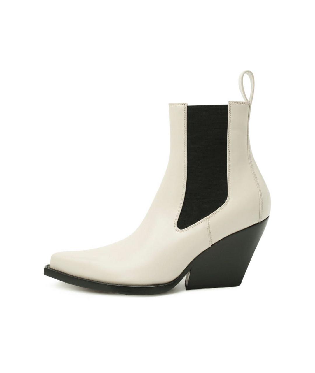 BOTTEGA VENETA Белые кожаные ботильоны, фото 5