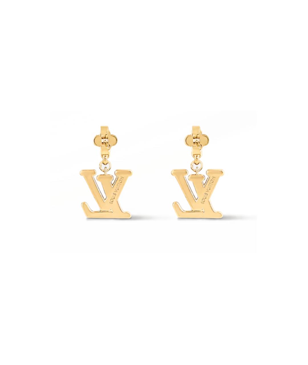 LOUIS VUITTON Золотые металлические серьги, фото 3