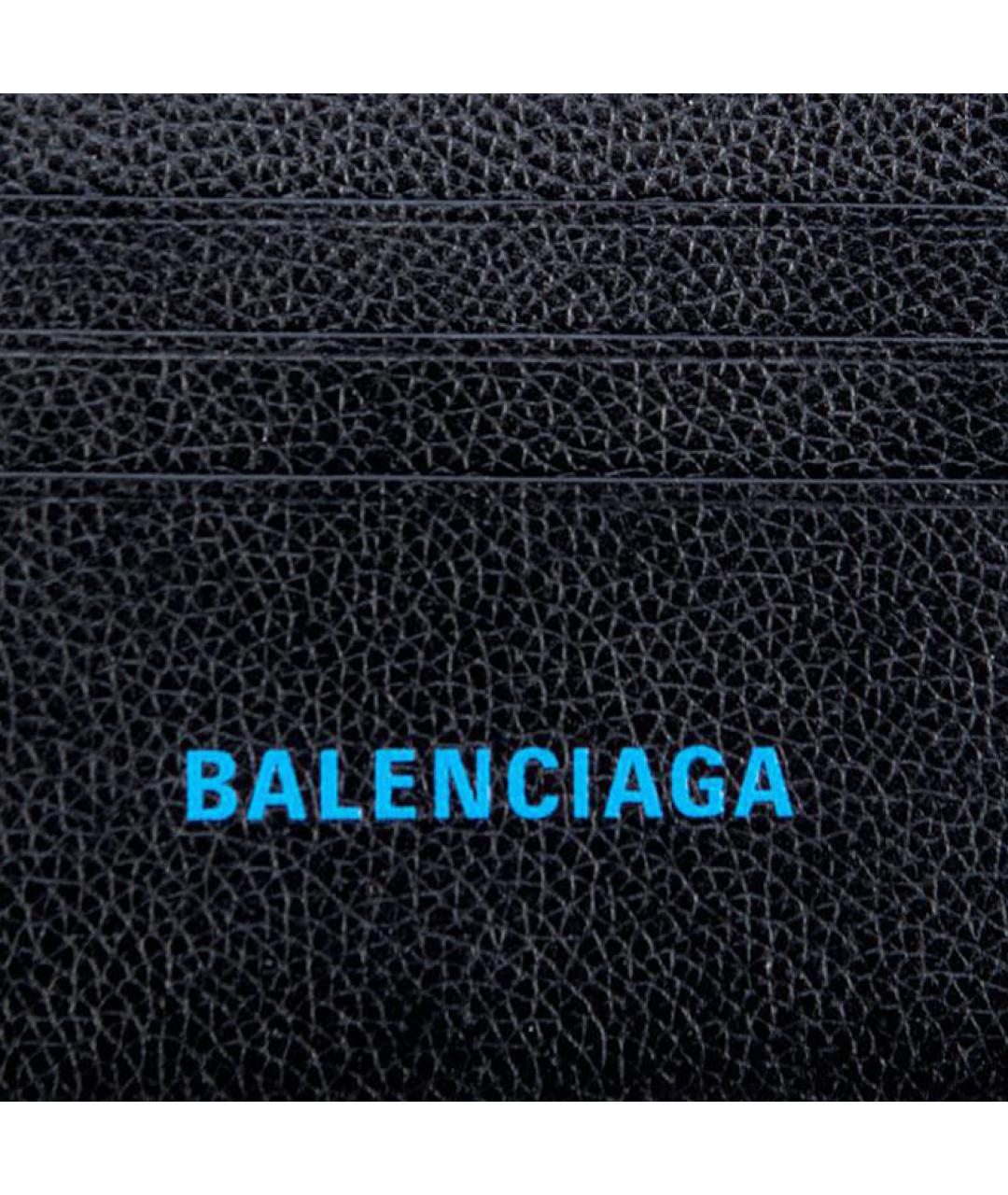BALENCIAGA Черный кожаный кардхолдер, фото 5