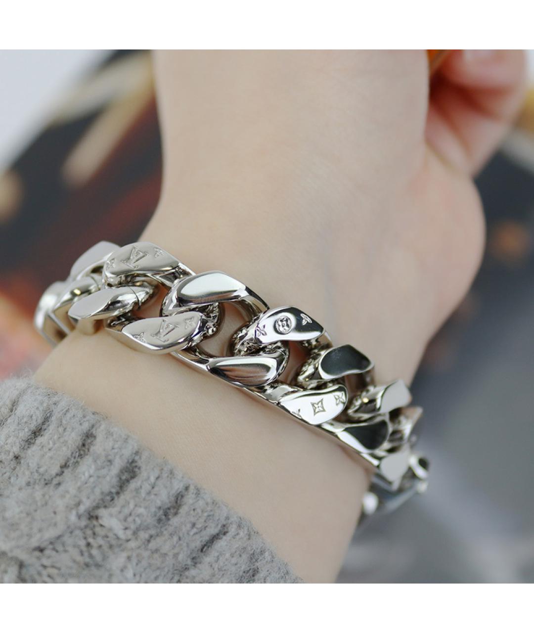 LOUIS VUITTON Серебрянный металлический браслет, фото 4