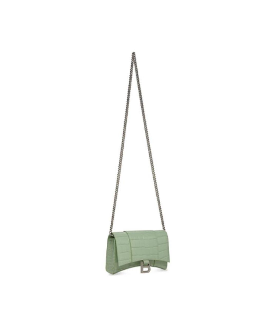 BALENCIAGA Салатовый кожаный кошелек, фото 3