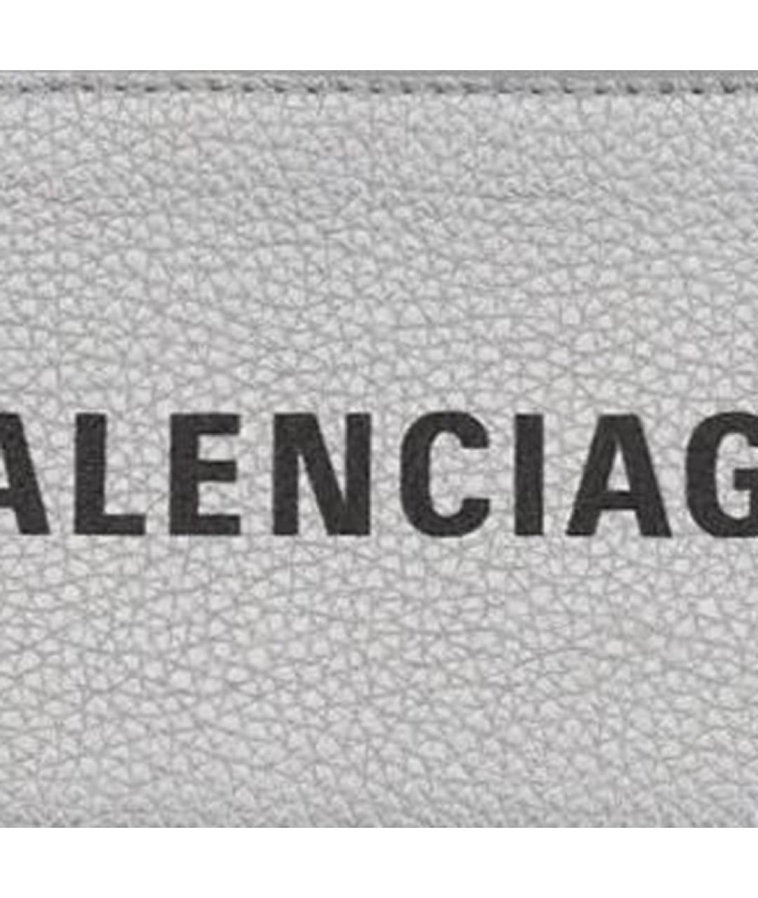 BALENCIAGA Серый кожаный кардхолдер, фото 4
