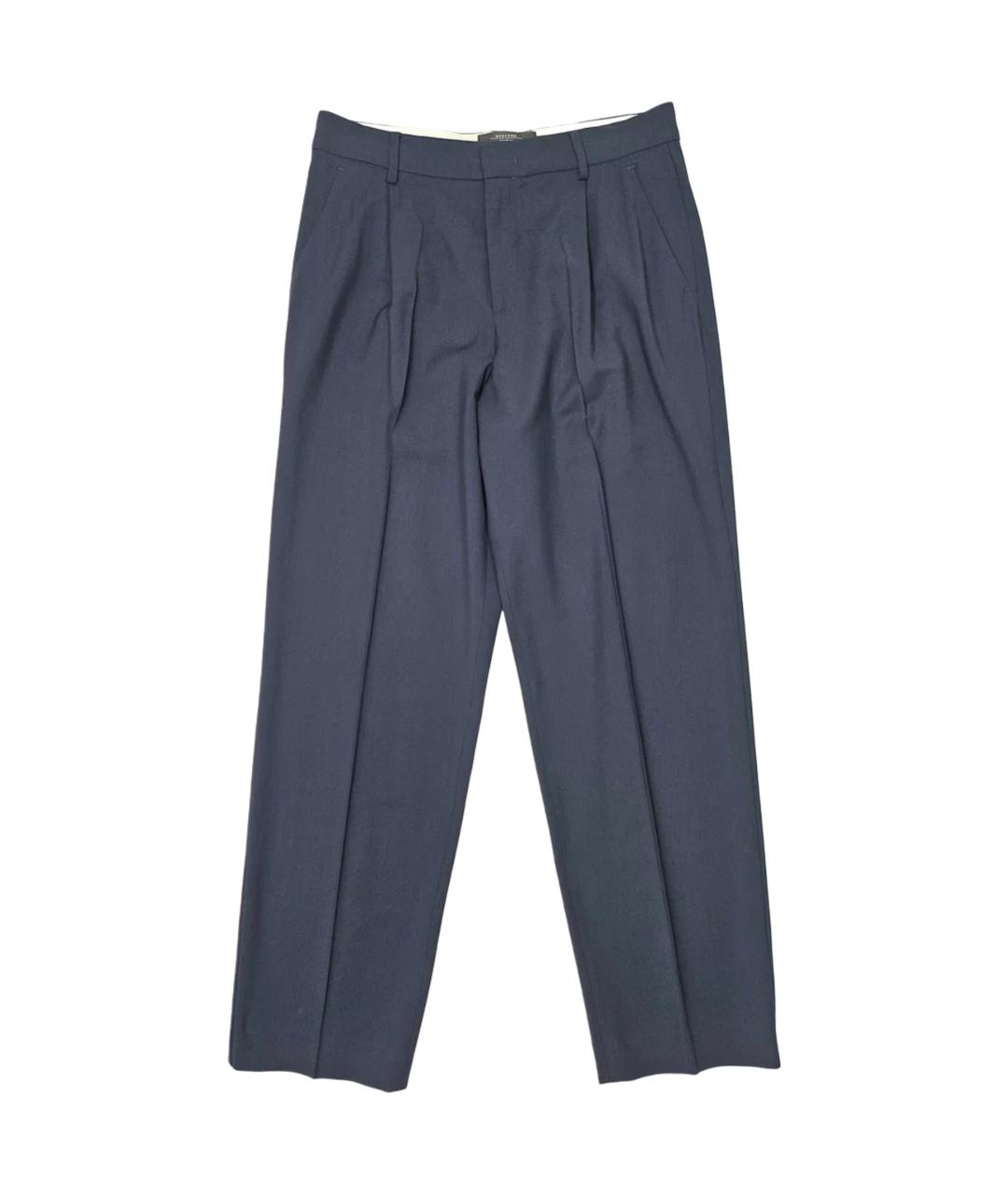 WEEKEND MAX MARA Синие вискозные прямые брюки, фото 5