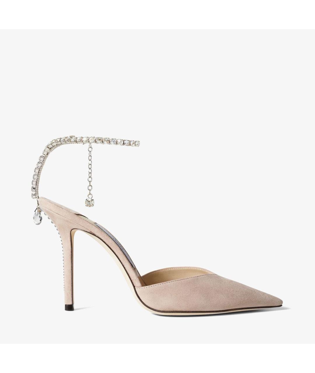 JIMMY CHOO Коралловые замшевые свадебные туфли на высоком каблуке, фото 3