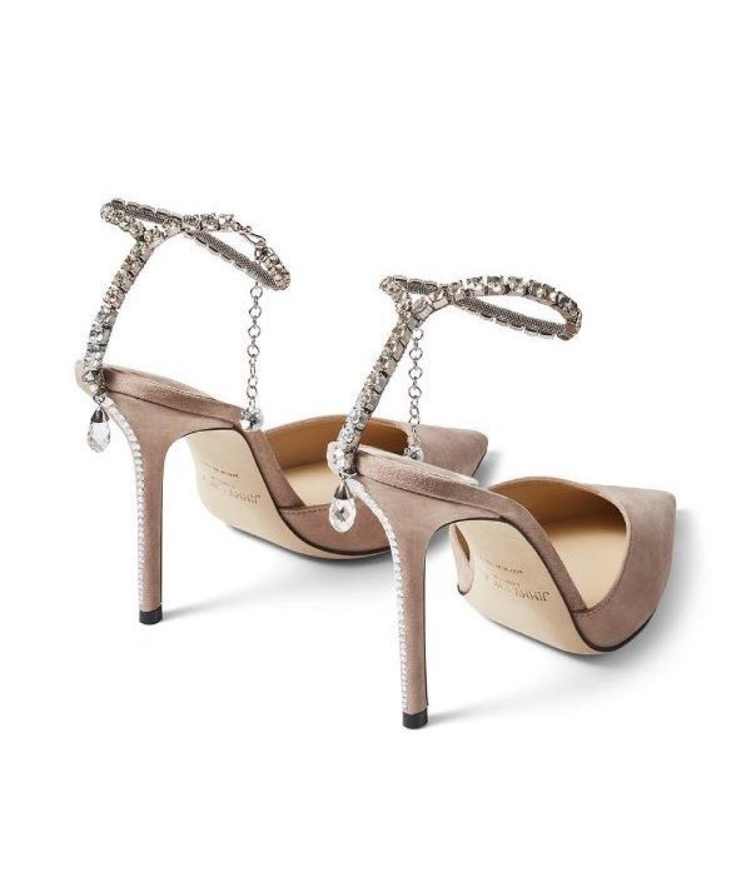 JIMMY CHOO Коралловые замшевые свадебные туфли на высоком каблуке, фото 2