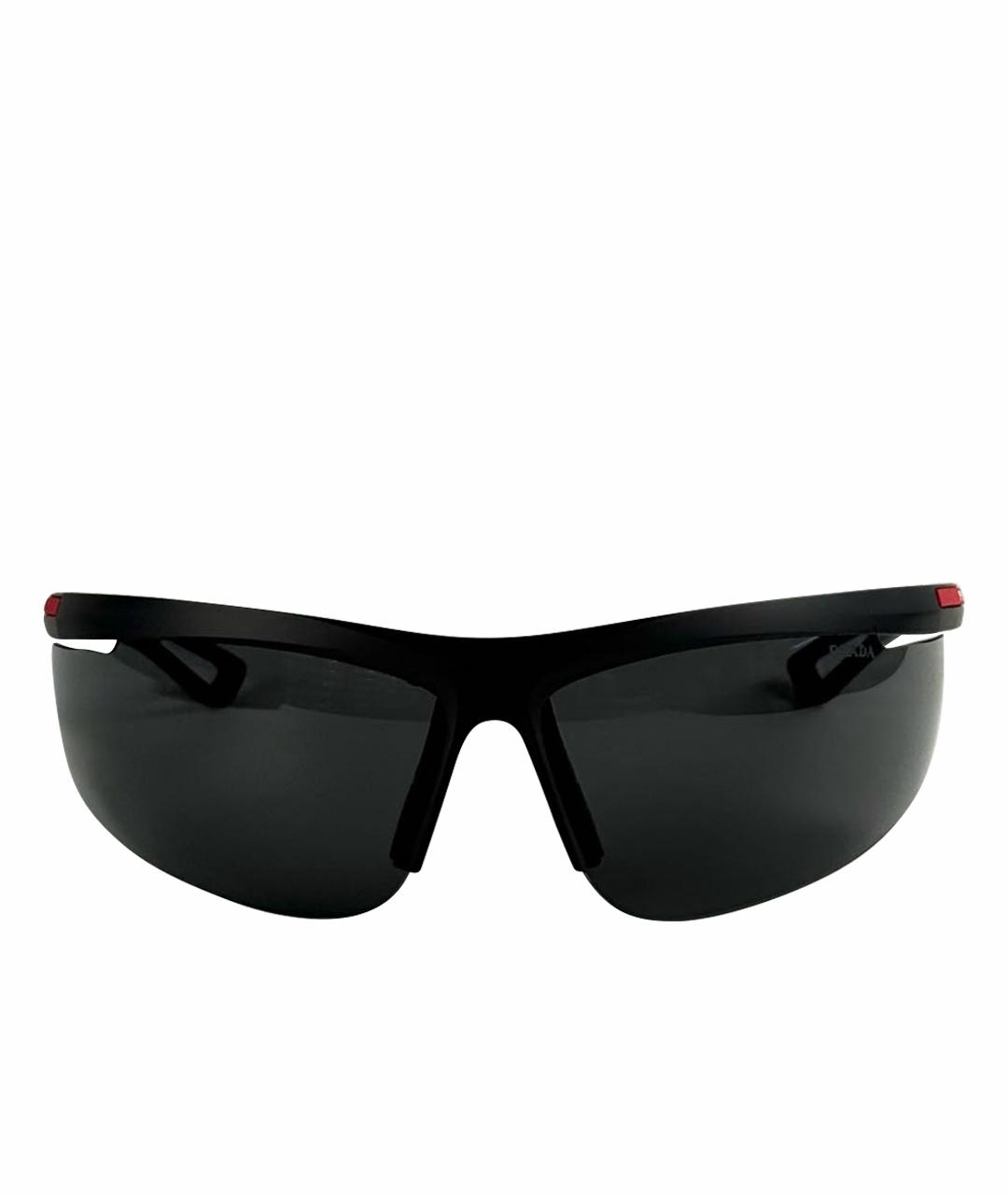 PRADA Черные пластиковые солнцезащитные очки, фото 1