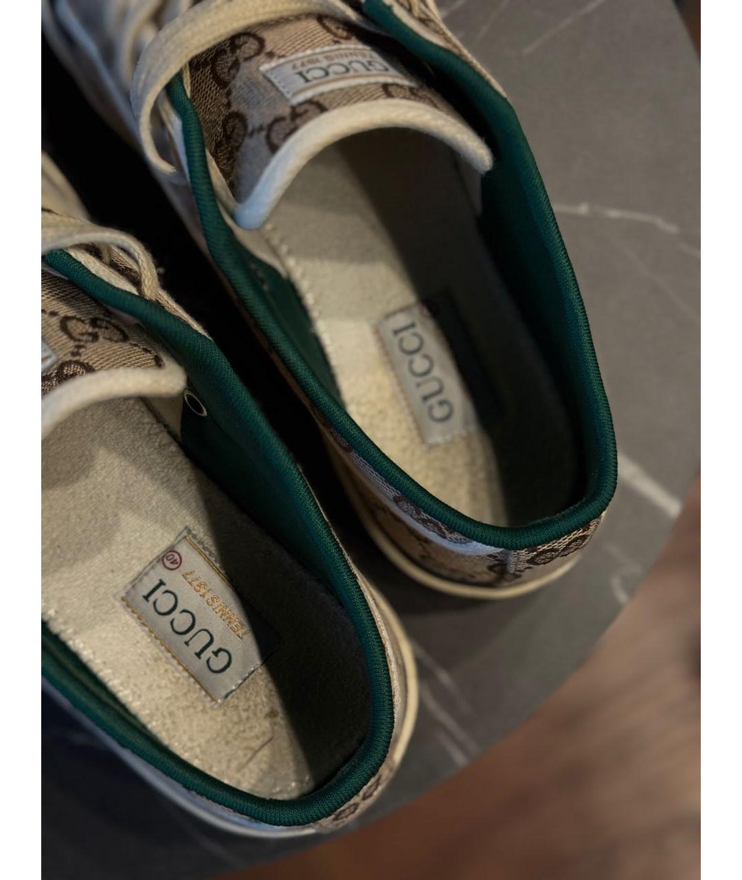 GUCCI Мульти текстильные низкие кроссовки / кеды, фото 6