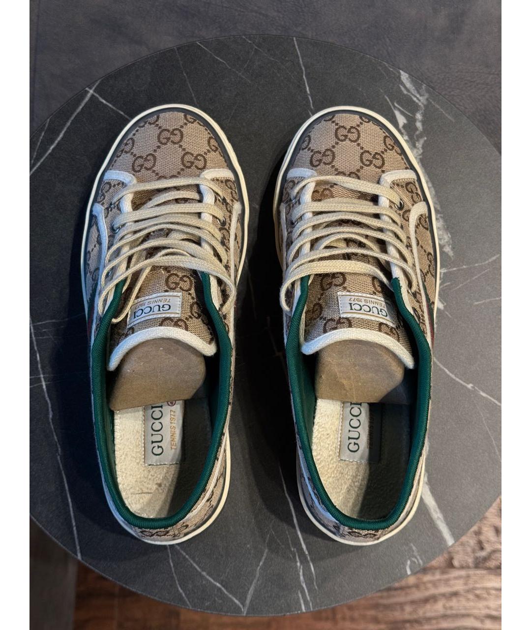 GUCCI Мульти текстильные низкие кроссовки / кеды, фото 3