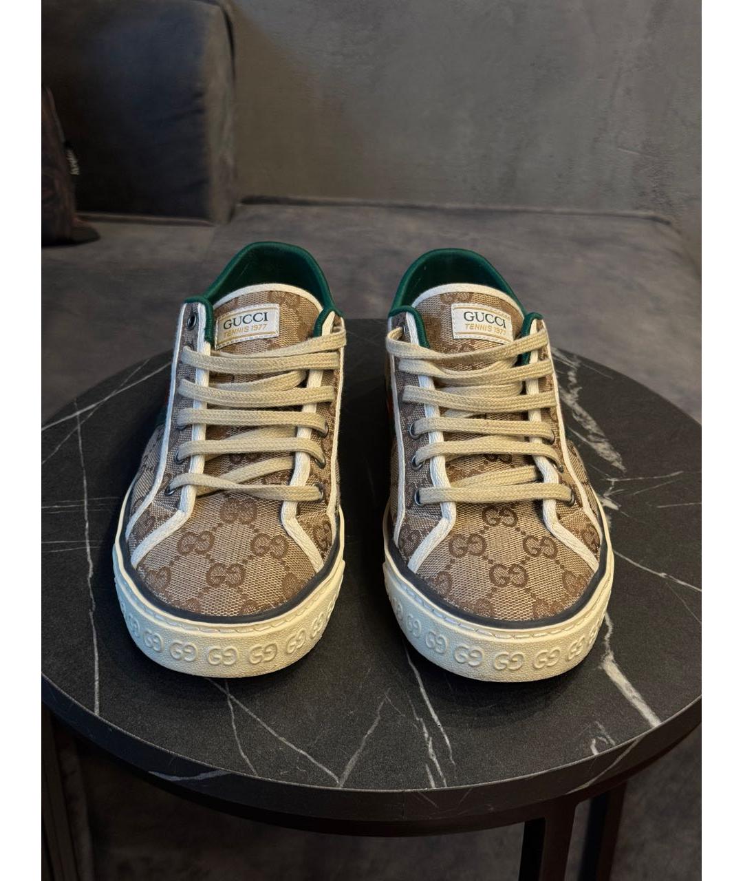 GUCCI Мульти текстильные низкие кроссовки / кеды, фото 2