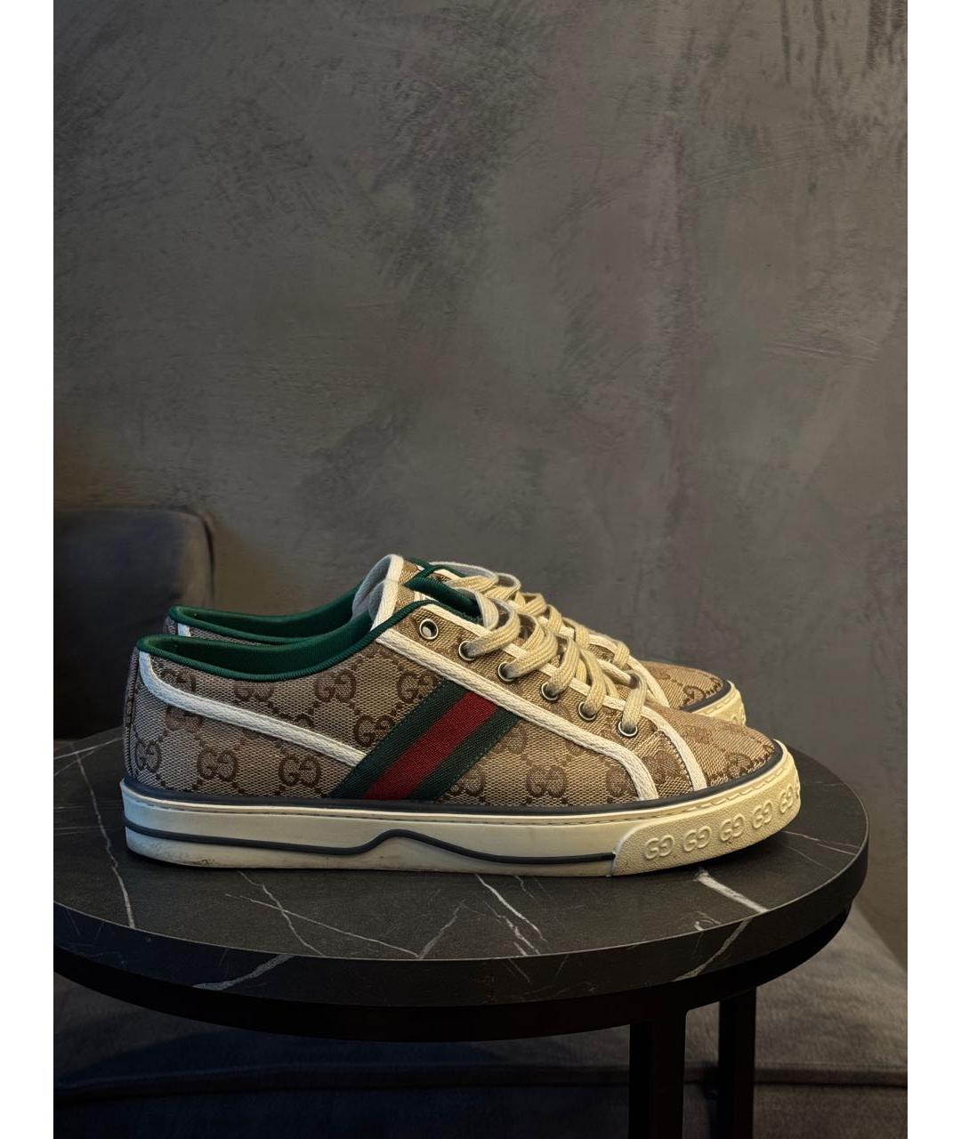 GUCCI Мульти текстильные низкие кроссовки / кеды, фото 7