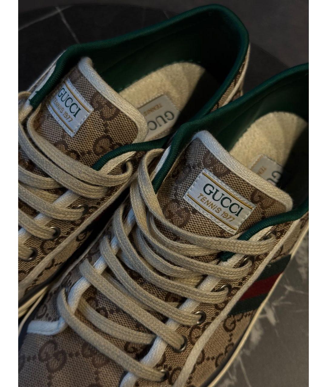 GUCCI Мульти текстильные низкие кроссовки / кеды, фото 5