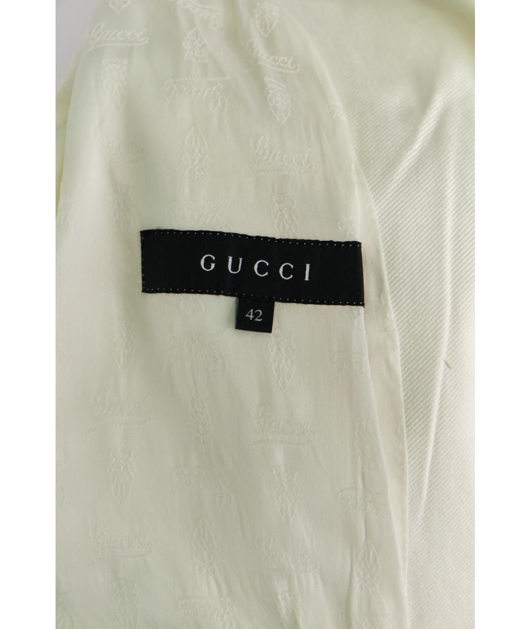 GUCCI Белый хлопко-эластановый костюм с юбками, фото 5