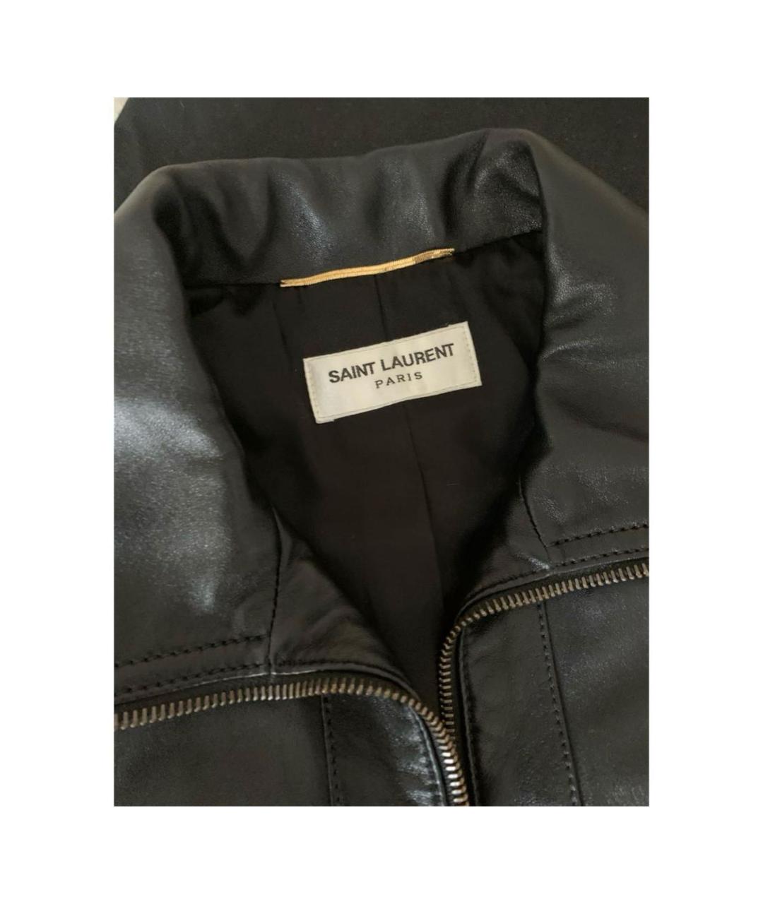 SAINT LAURENT Черная кожаная куртка, фото 2
