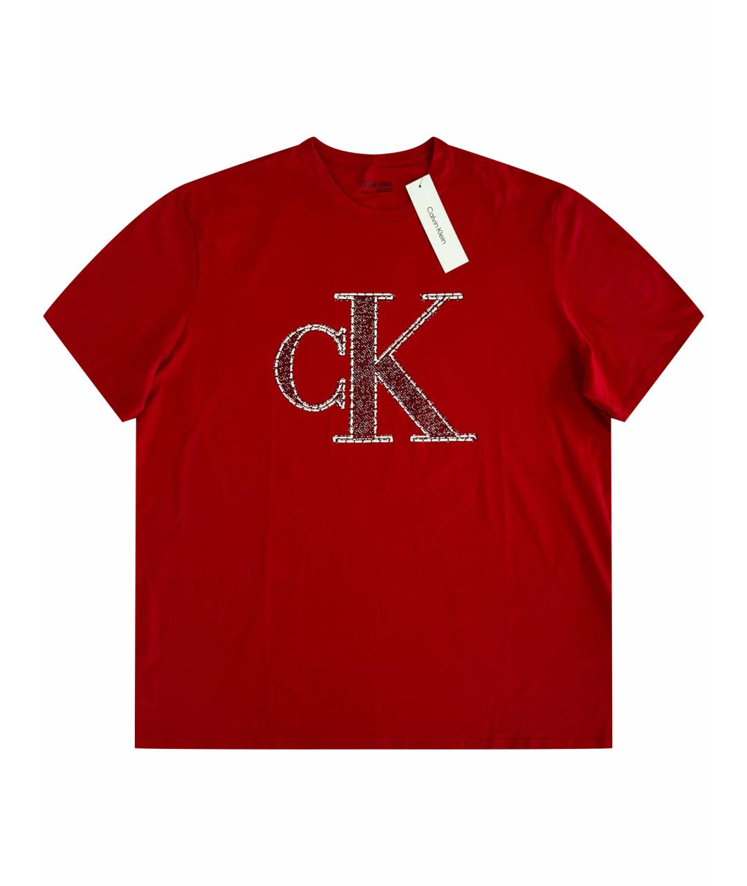 CALVIN KLEIN Красная хлопковая футболка, фото 1