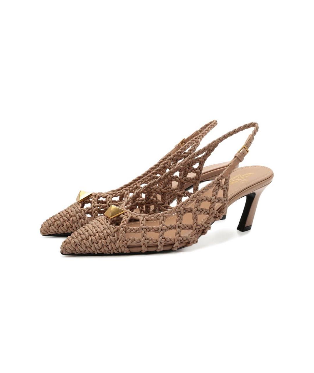 VALENTINO Бежевые кожаные босоножки, фото 2