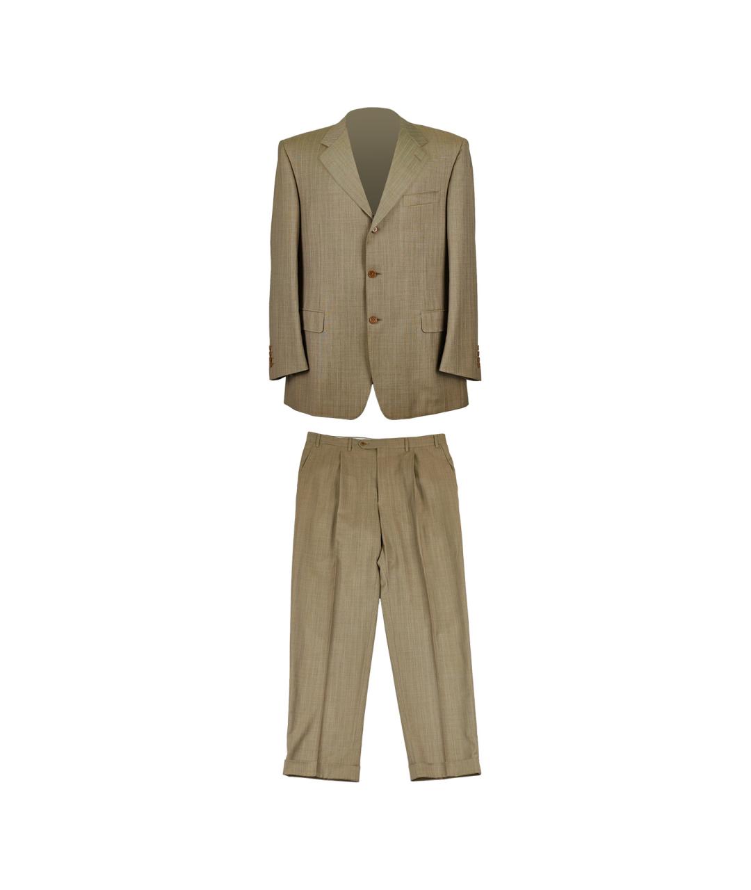 CANALI Горчичный классический костюм, фото 1