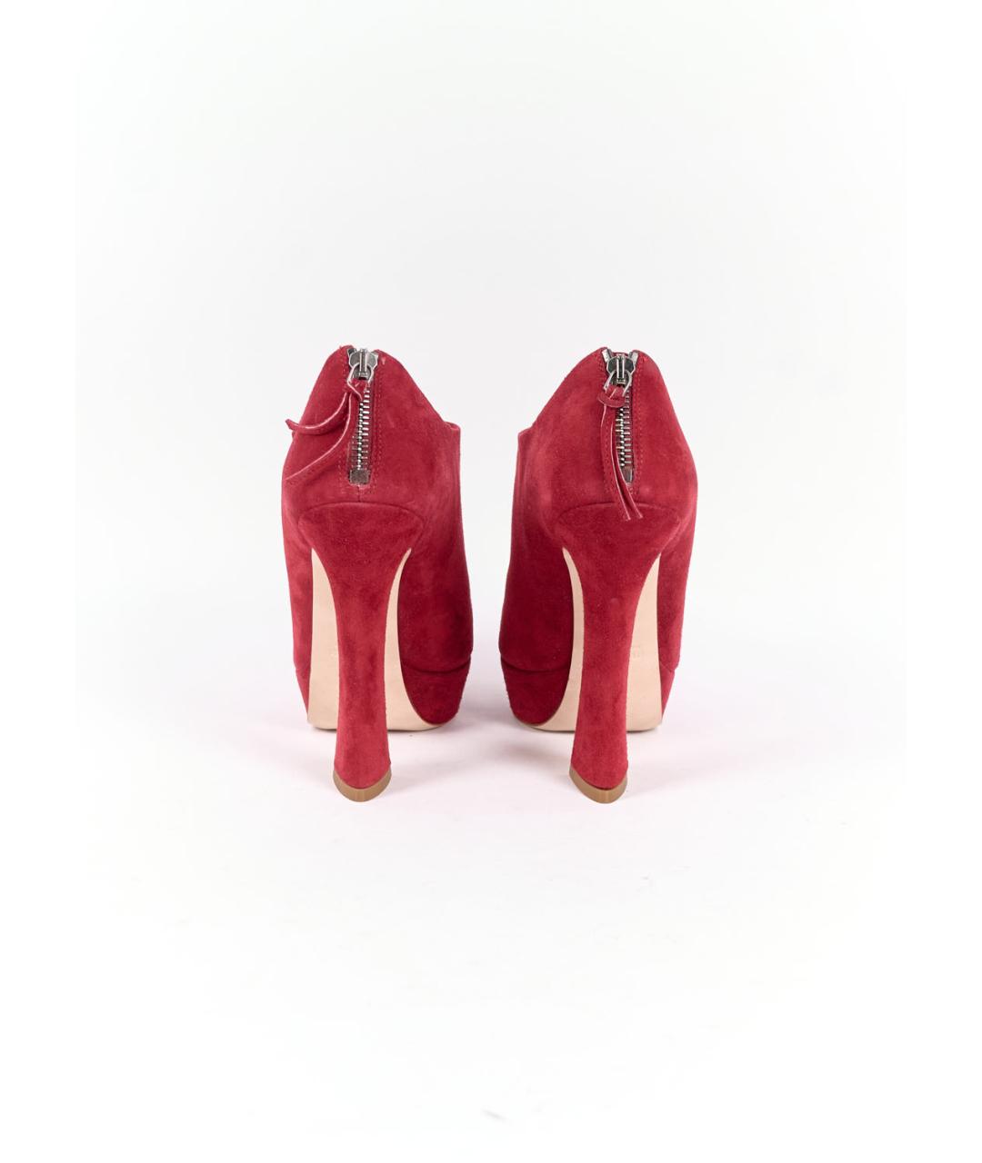 MIU MIU Бордовые замшевые ботильоны, фото 4