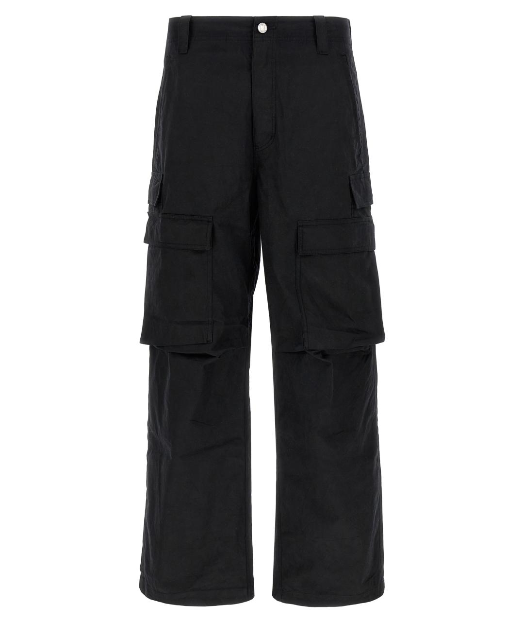 PURPLE Черные хлопковые повседневные брюки, фото 1