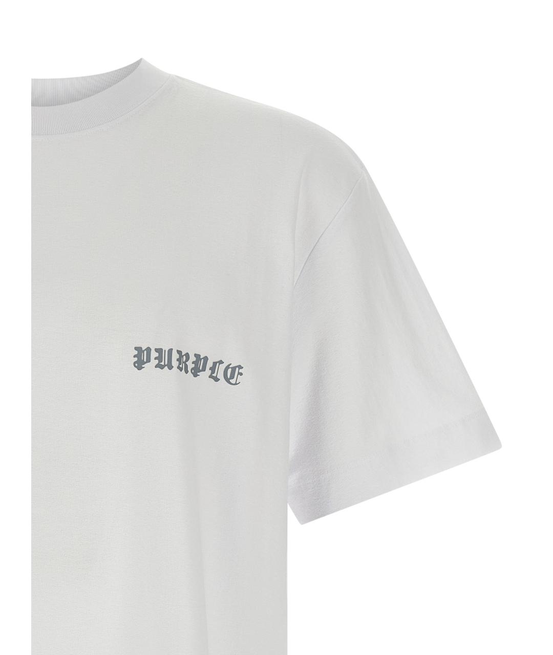 PURPLE Белая хлопковая футболка, фото 3