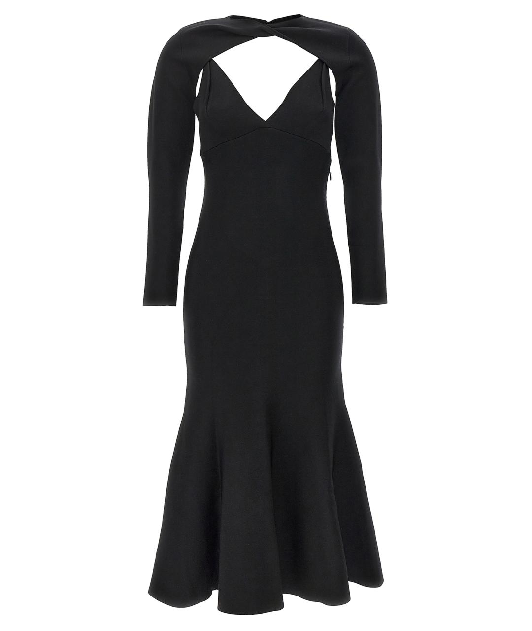ROLAND MOURET Черная вискозная юбка миди, фото 1