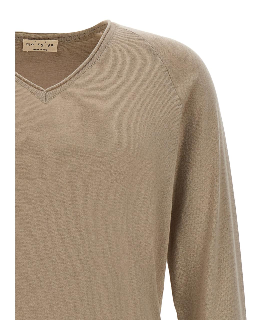 MA'RY'YA Бежевый хлопковый джемпер / свитер, фото 3